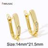 18K Gold Plated Brass Earring Fixtures,Zircon Shvenzy Ear Wire Earring Hooks For DIY Earring Jewelry Making Supplies Accessories