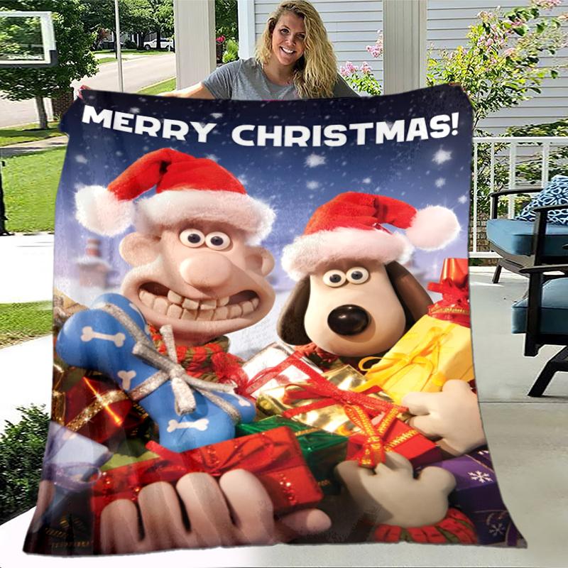 Wallace & Gromit Theme Printed Blanket,Perfect for Couch, Bed, Travel & Outdoor Use | Machine Washable, Cozy & Durable.
