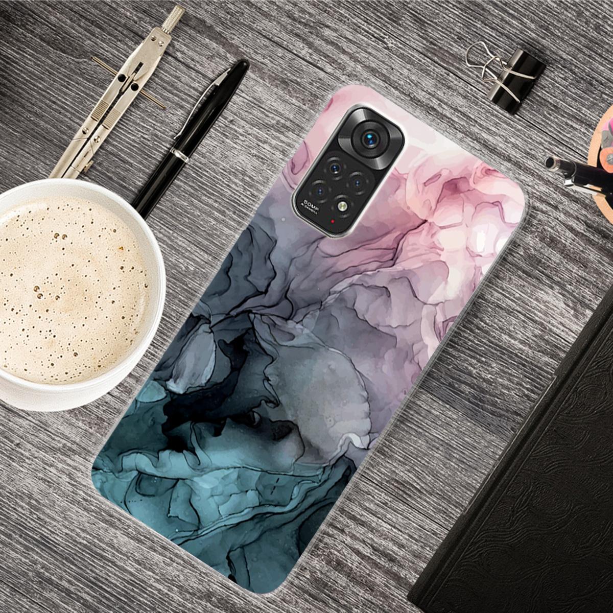 

For Xiaomi Redmi Note 11S 4G/Redmi Note 11 4G (Qualcomm) Abstract Marble Pattern Printing Phone Case Soft TPU Shockproof Protective Cover Style E