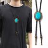 Geflochtene Schnürsenkelblume Bolo-Krawatte mit Metallblume Formale Cowboy-Halskrawatte Halskette Ländlicher Stil Bolo-Krawatte