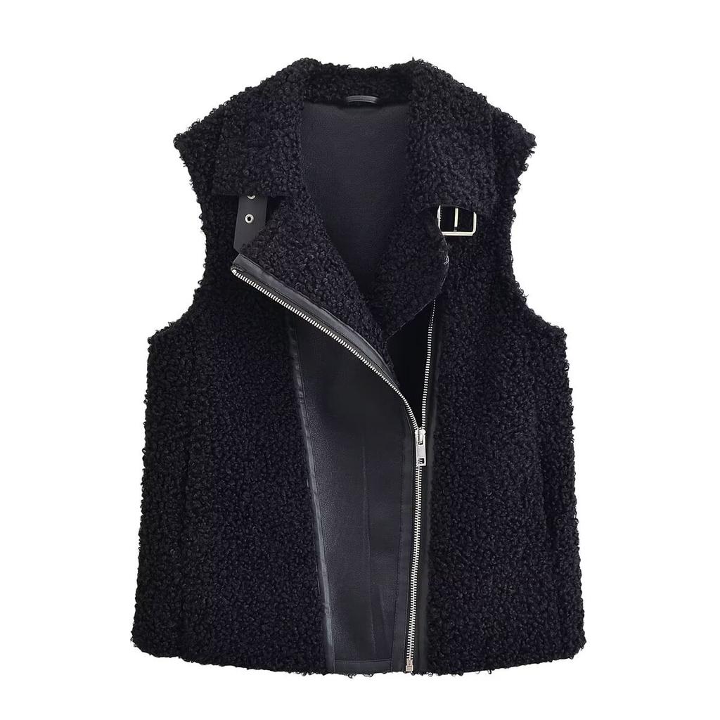 Women's clothing old money wind artificial fur fur integrated fleece vest women's autumn and winter outer wear fashionable new Chinese style