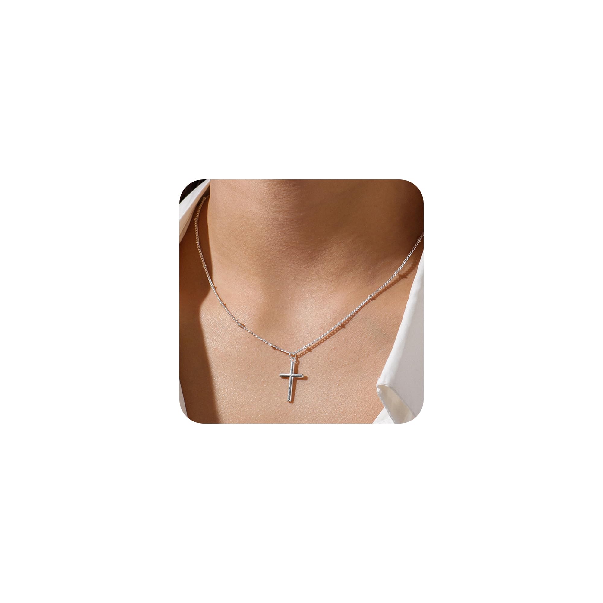 

Ожерелье из хирургической нержавеющей стали Идеально в качестве Поставляется в подарочной коробке [Tasiso] Женское, Гипоаллергенное, Сталь, Крест, Распятие, Подвеска, Золото, Серебро, Тонкое,