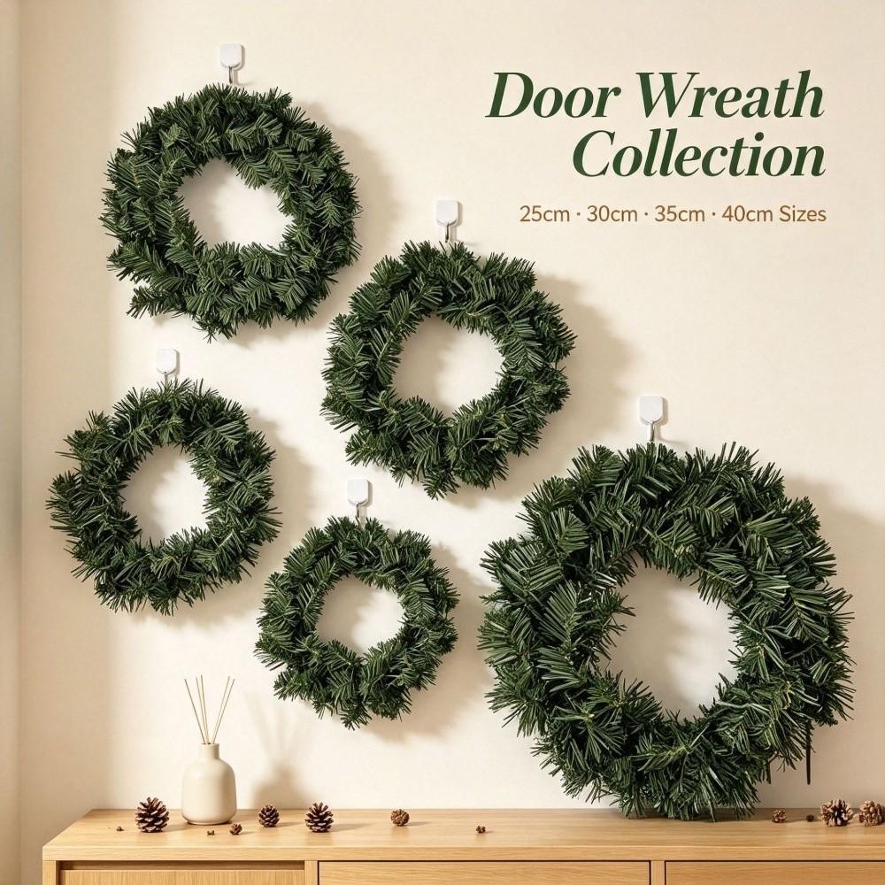 Rustic Artificial Green Pine Wreath Green Simulation Wreath Ornament Fireplace Decor