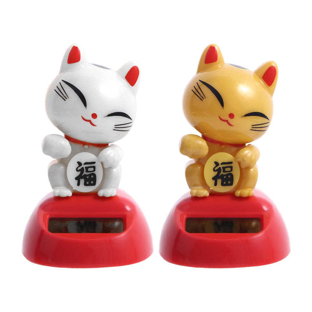 Classic Swing Doll Solar Toys Lucky Cat Model Toys Dancing Lucky Cat Figure Shaking Head Swing Doll