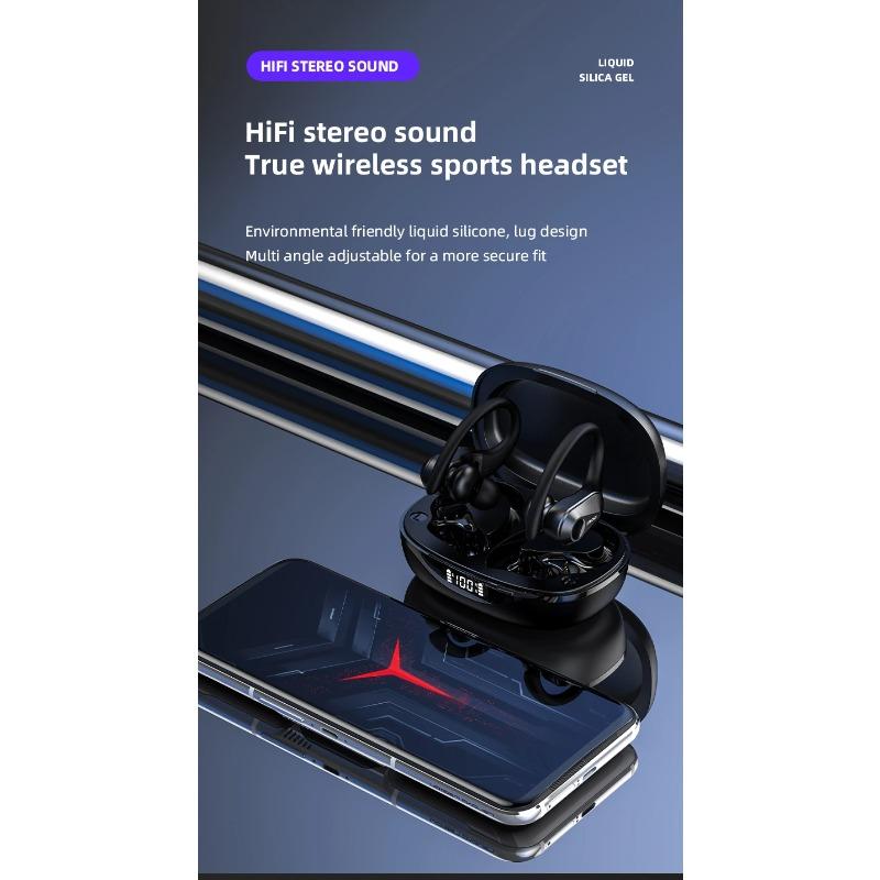 Lenovo LP75 Wireless Headphones TWS Bluetooth 5.3 Hifi Stereo Noise Reduction Earphones Gaming Sports Ear Hook with Mic Earbuds