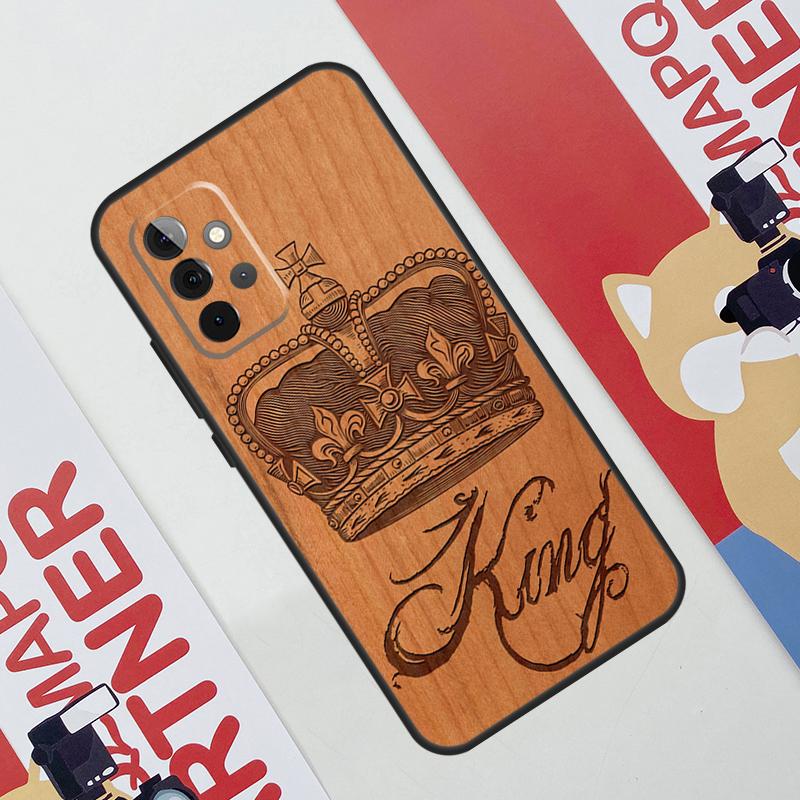 King Queen Crown Case For Samsung Galaxy A52 A32 A12 A56 A36 A16 A13 A23 A33 A53 A54 A34 A14 A15 A35 A55 A17