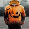 Men's Halloween Hoodie Funny Pumpkin Face Hoodie Scary Long Sleeve Top