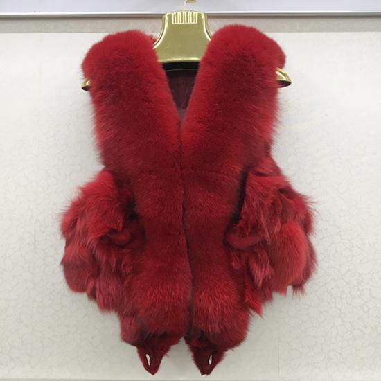 Vest Natural Soft Fox Fur Sleeveless Jacket Lady Quality Warm Real Fox Fur Gilet