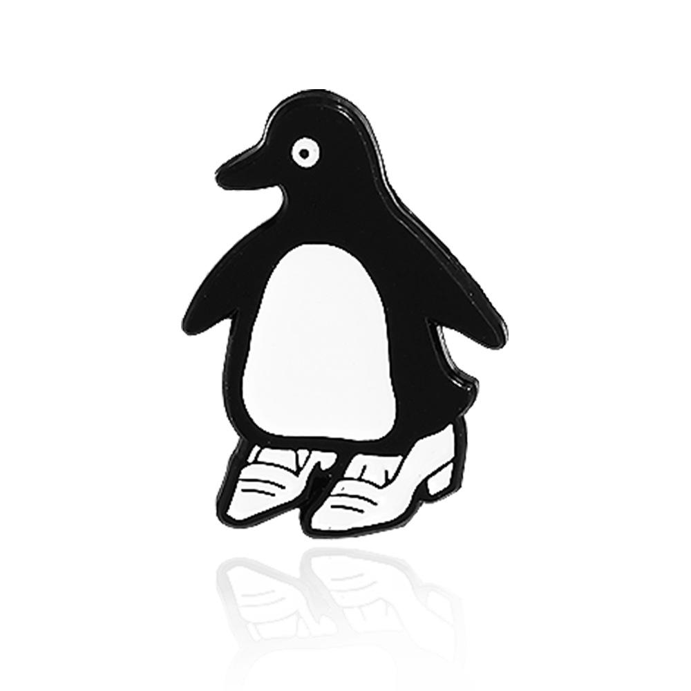 Charming Penguin Skiing Brooch - Learn to Wear High Heels Like Mom!