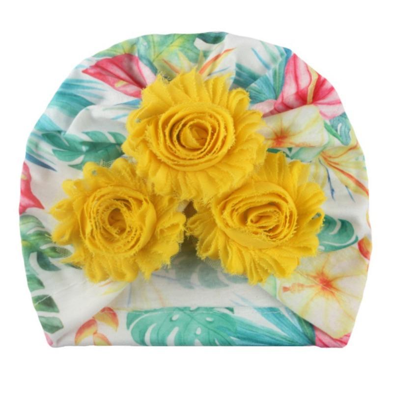 New Baby Hat, Small Floral Breathable Thin Children's Pullover Hat, European and American Versatile Baby Tire Hat