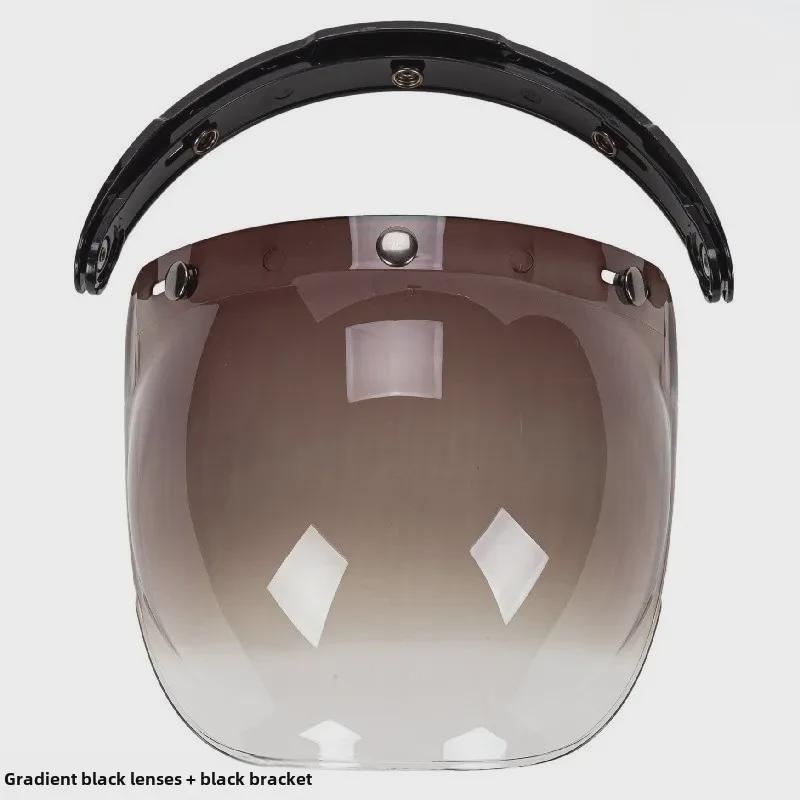 Japanese Three-Button Bubble Lens Motorcycle Helmet