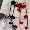 Crocheting Rose Flower Neck Chain Decoration Multicolor Rose Scarf Y2k Rose Necklace  Girl