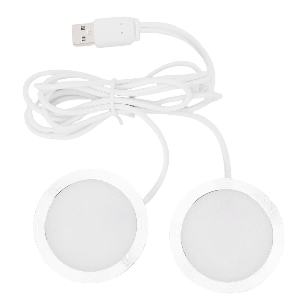 Dual Heads Round LED Spotlight Indoor Mini Ultra Slim 5V USB Under Counter Light Jewelry Display