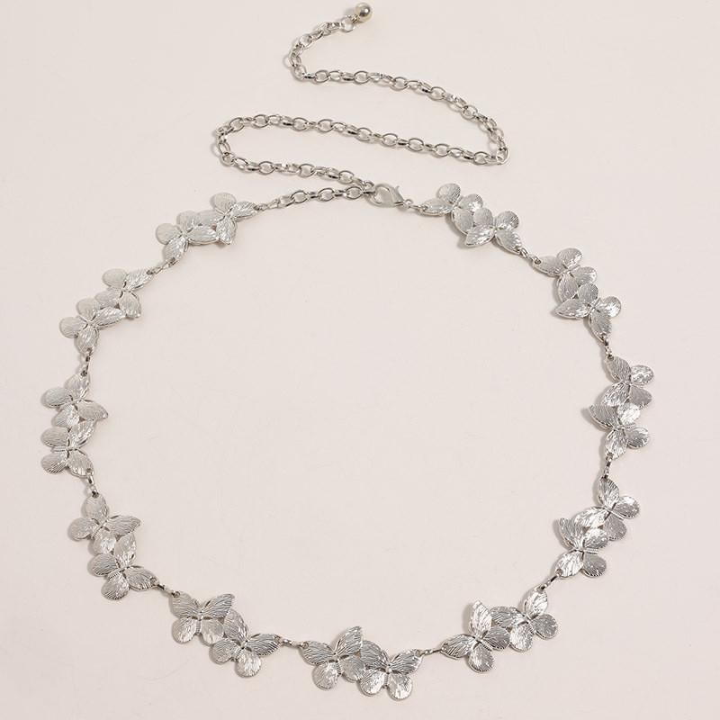 

Fashion Floral Butterfly Metal Waist Chain For Women Spring Butterfly