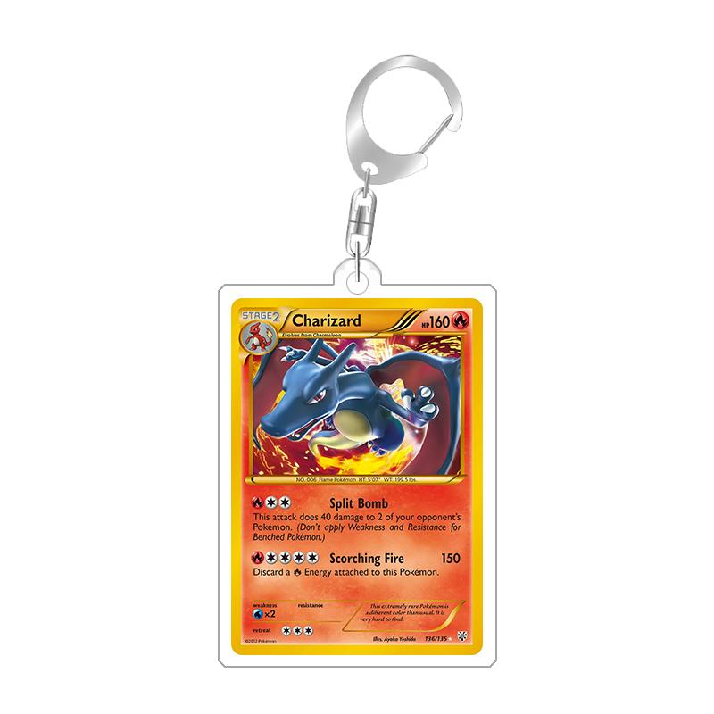 For Pokemon Elf Qikchu Dark Charmeleo Arcanine Beedrill Original Acrylic Selfmade Cartoon Anime Keychain Pendant Toy Gift 5cm