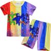 Spring Children, Cartoon Digital Printing Set, Children'S Short-Sleeved Loungewear Set 91016