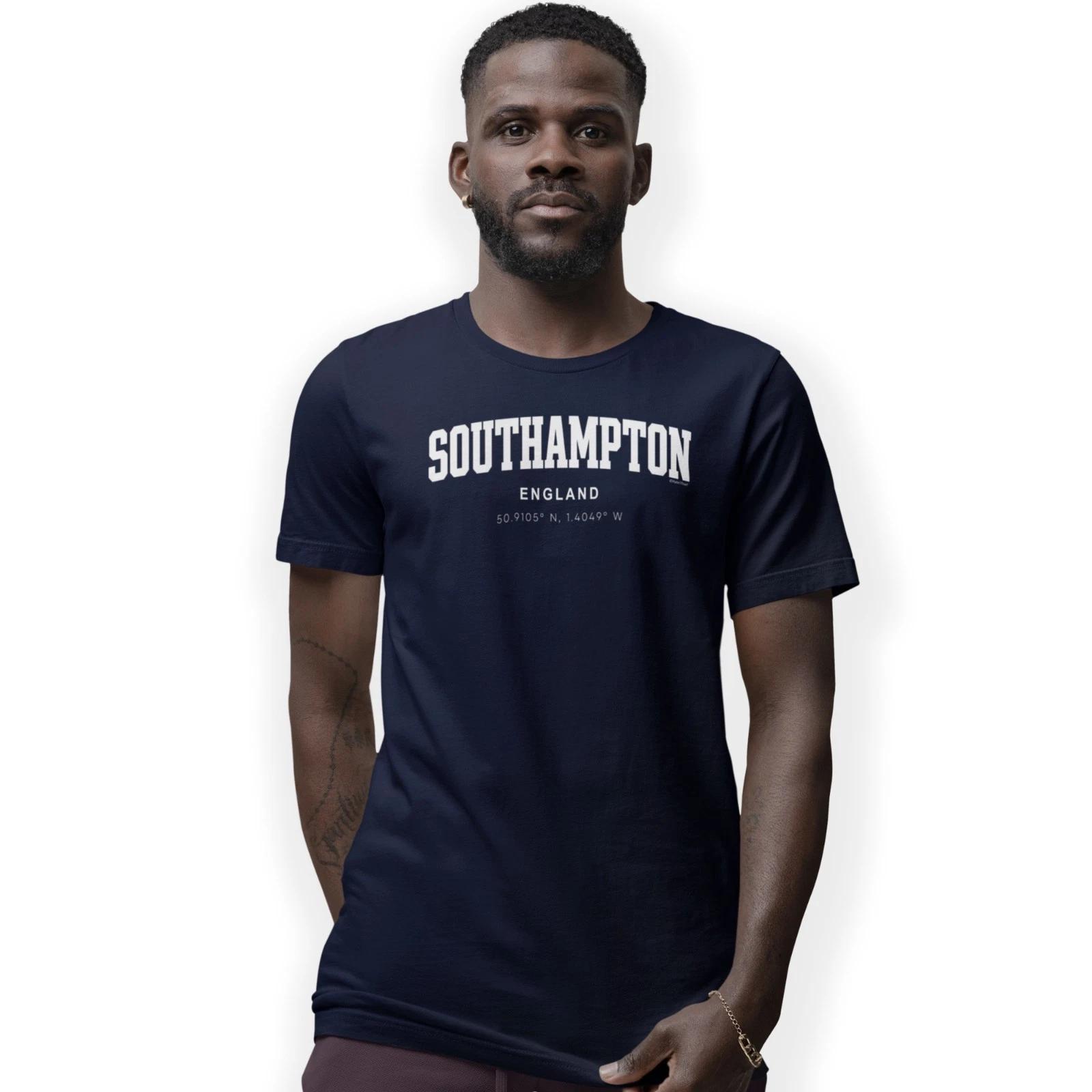 Southampton Varsity Style Print With Coordinates Hand Printed T-Shirt 4XL