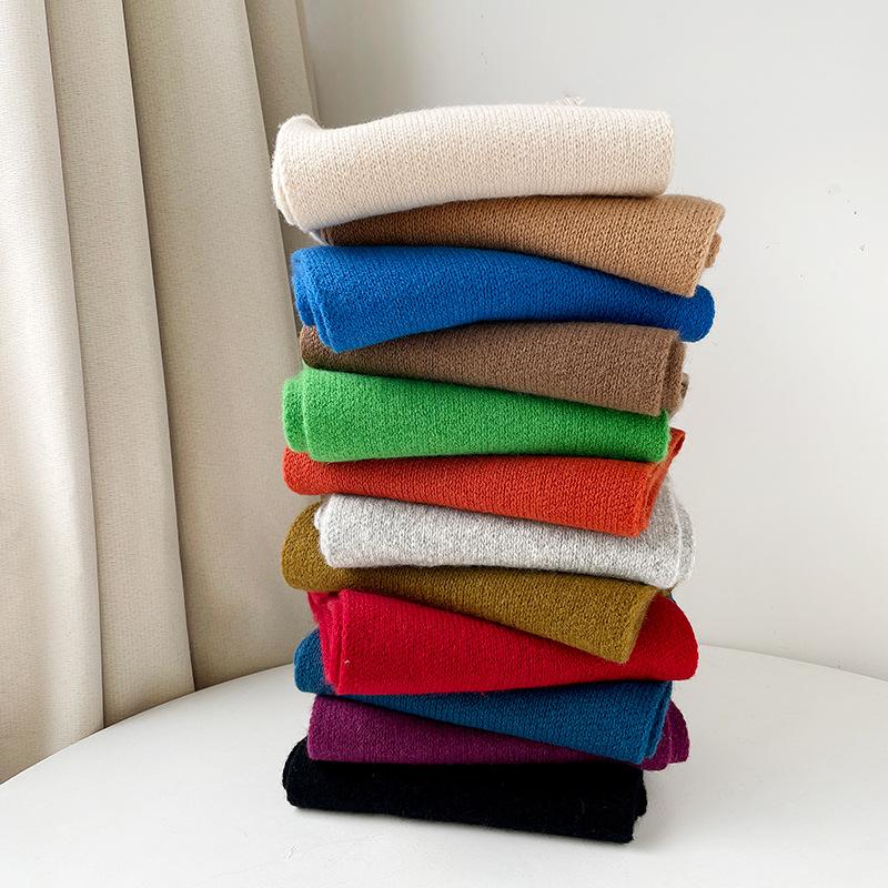 100% Pure Australian Wool Scarf Knitted Warm Neck Warmer For Men And Women New Style Solid Color Versatile Winter Accessory