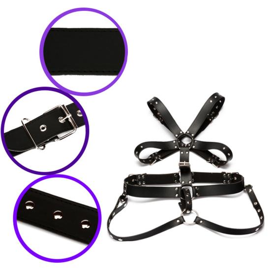Umělá kůže Bondage Slave Zadržovací popruhy Muži Hrudní postroj pro dospělé Sexuální hračka