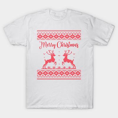 T Shirt Women Ugly Sweater Style Christmas Deer Harajuku Print Kawaii Tshirt Summer Short Sleeve Female T-Shirt Top Tee