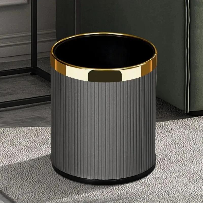 

Double Layer Quality Garbage Bins 10L Large Capacity Kitchen Bedroom Ktv Hotel Restaurant Toilet Cleaning Tools Waste Bucket 10L сірий