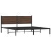 VidaXL Metal Bed Frames with Brown Oak Headboard 160x200 Cm, Double Bed, Bedroom Furniture, Bed 4007768