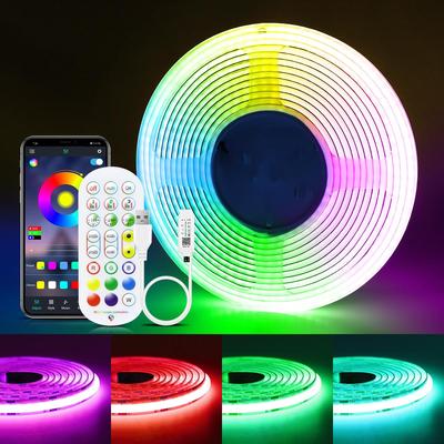Bluetooth USB 5V RGB COB LED Streifen Licht 576LEDs/M Linear Dimmbar Band Band Schrank Zimmer TV Schwarzlicht Decor Fernbedienung