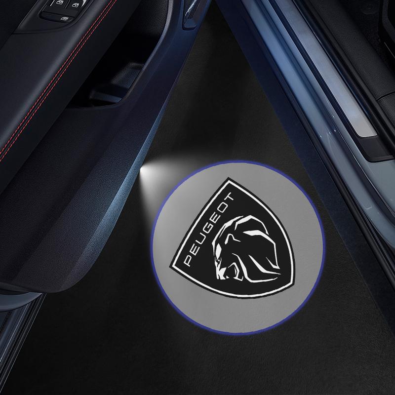2026 Heißer Autoaufkleber LED Auto Tür Emblem Licht Willkommensleuchte Kabelloser Laserprojektor Auto Zubehör für Peugeot 206 207 208 30