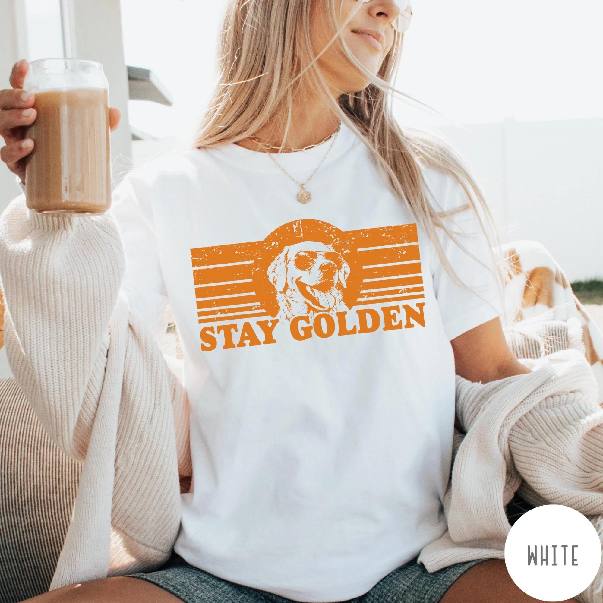 

2026 Summer Womens Funny Golden Retriever Print TShirt Unisex Cotton and Breathable Short Sleeve Oversized Loose Casual S