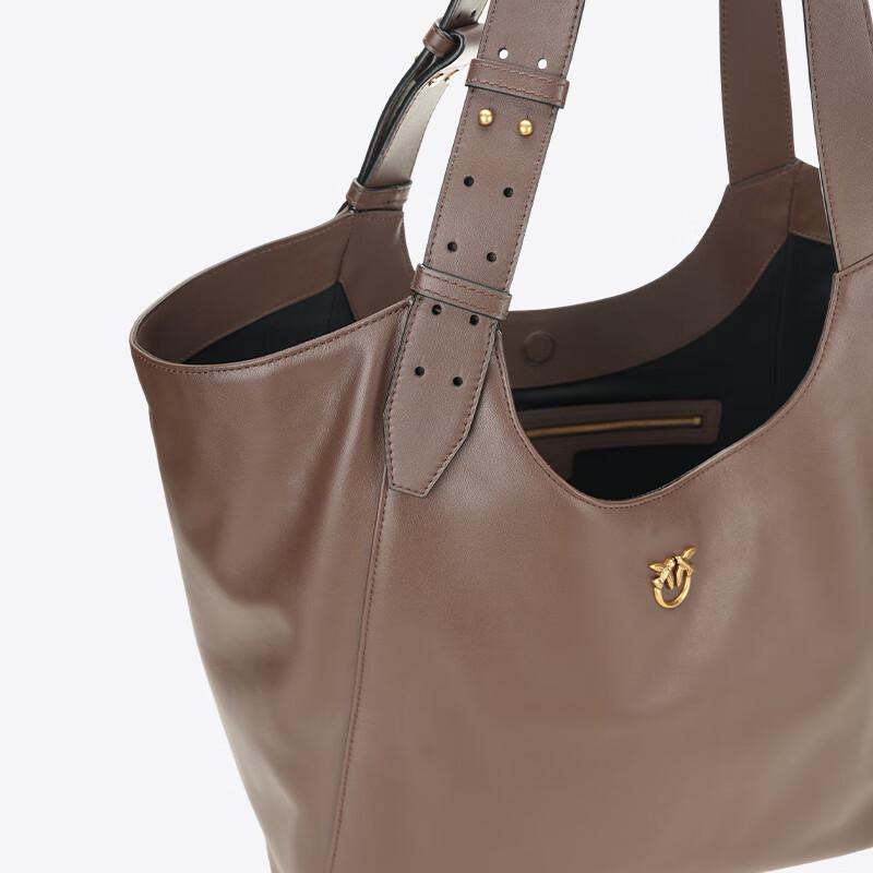 PINKO Soft Leather Large Capacity Commuter Tote Bag