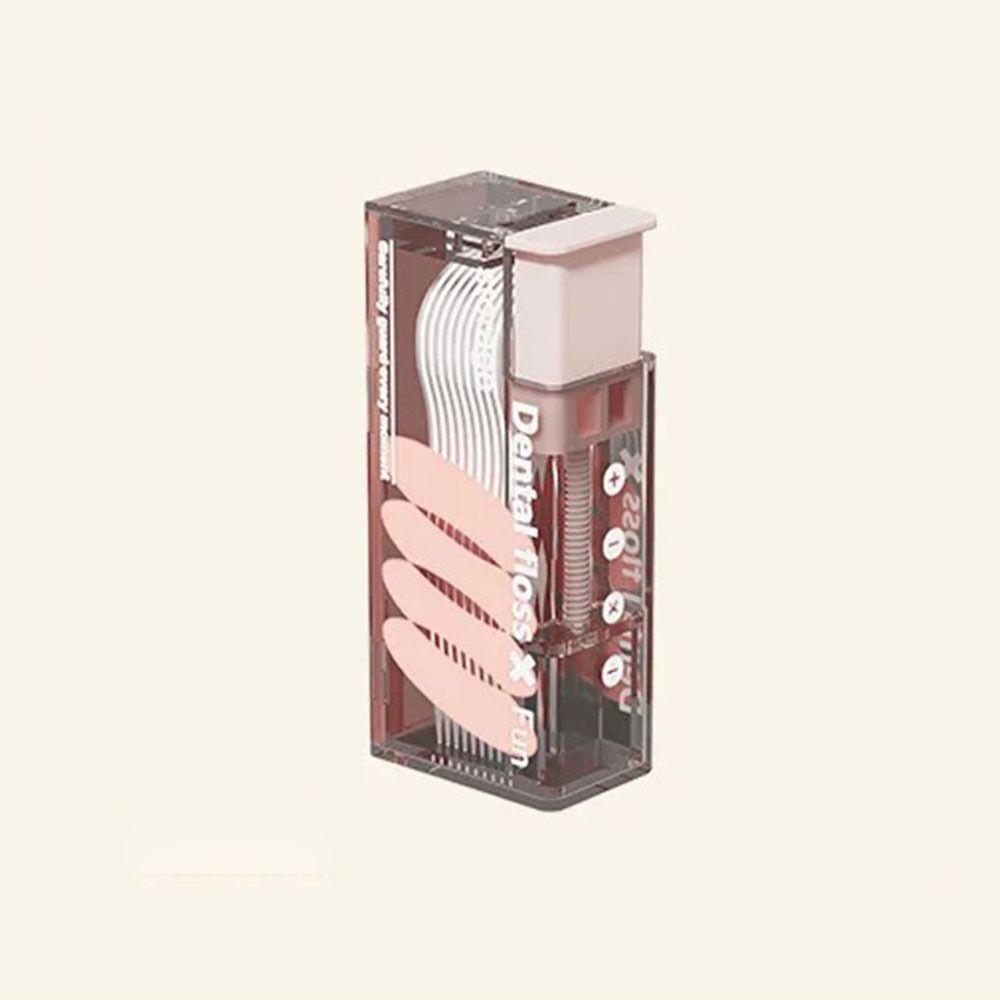 

Automatic Flosser Picks Portable Toothpick Dispenser Oral Hygiene Care Teeth Stick Case Men розовый