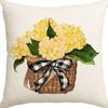 Small Daisy Flower Pillowcase New Striped Linen Home Fabric Sofa Pillowcase Light Luxury
