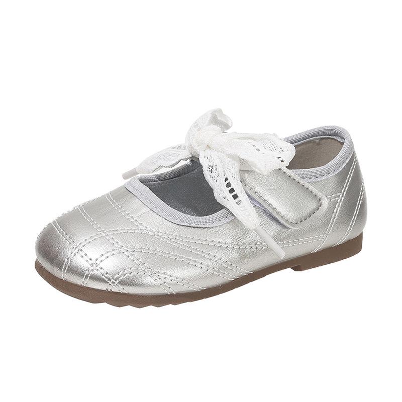 Mädchen-Schleifen-Leder-Prinzessinnenschuhe - Koreanischer Stil, Weiche Sohle, Trendige Single-Schuhe für Frühling/Herbst