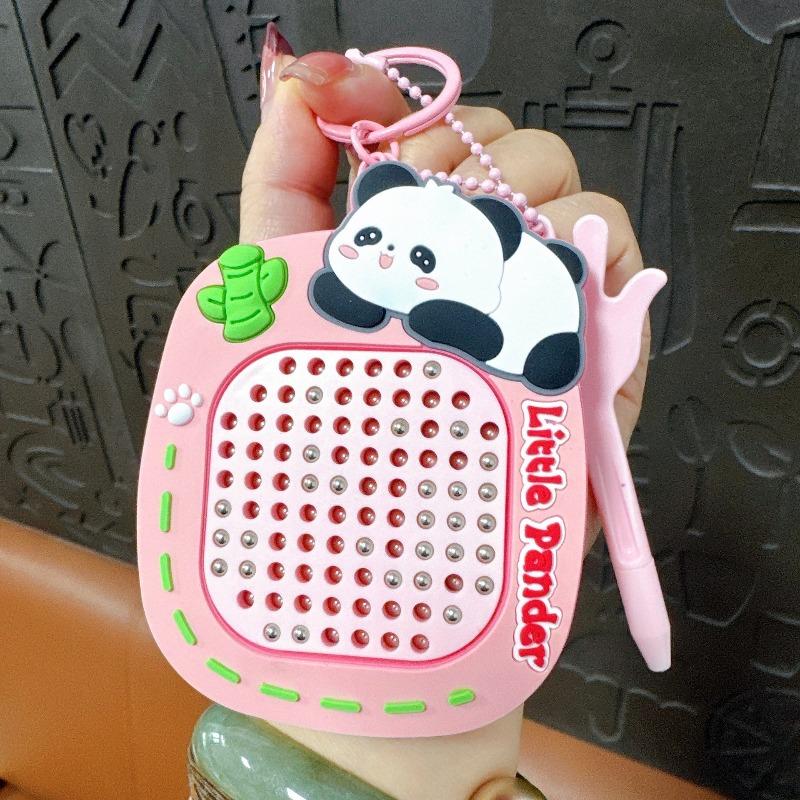 Unzip Magnetic Steel Ball Drawing Board Keychain Cute Schoolbag Pendant Car Key Chain Gift Magnetic Drawing Board