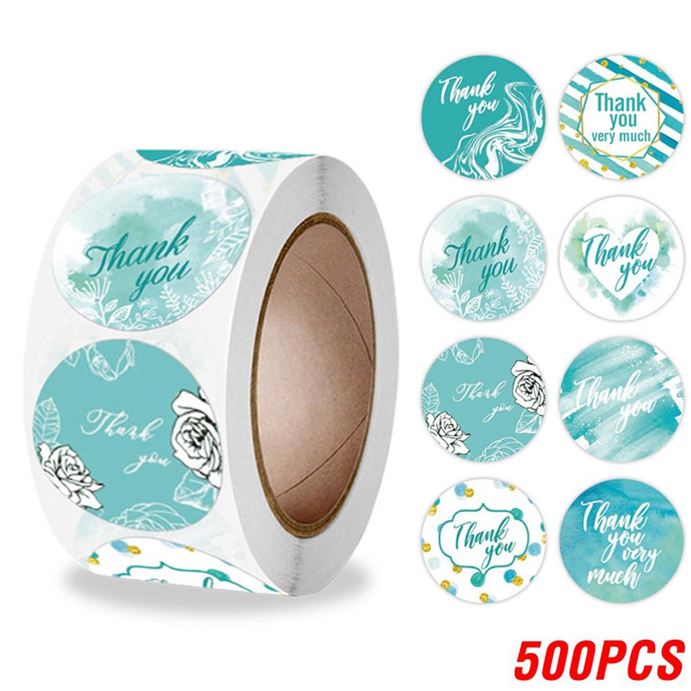 100-500 stk Takkeklistremerker Søte Rosa Gull Etiketter for Småbedrifter eller Bryllupsgave Dekor Klistremerke Kontorrekvisita