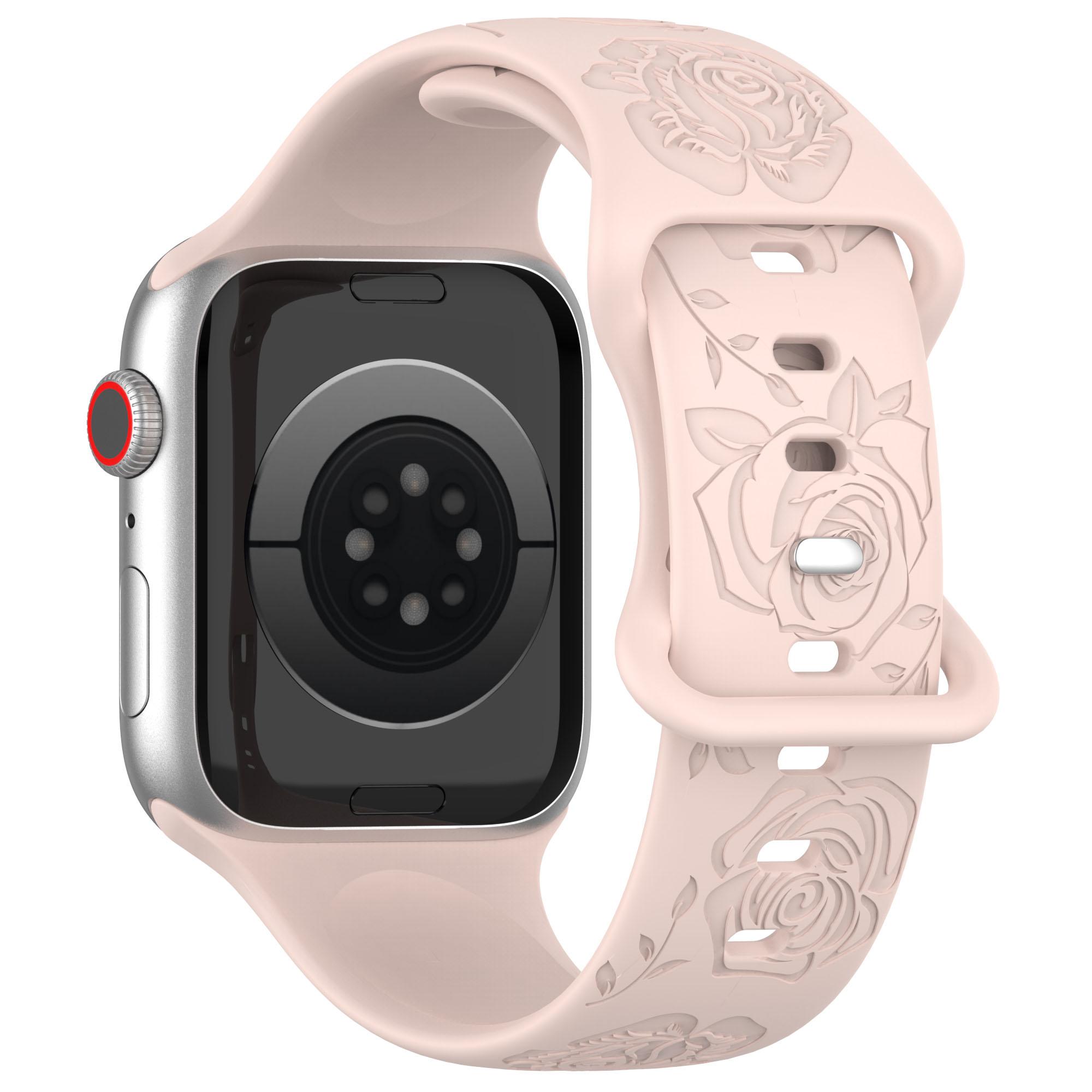 

Ремінець для Apple Watch Series 10 42мм/9 8 7 41мм/SE (2023) SE (2022) SE 6 5 4 40мм/3 2 1 38мм Силіконовий ремінець для годинника Light Pink