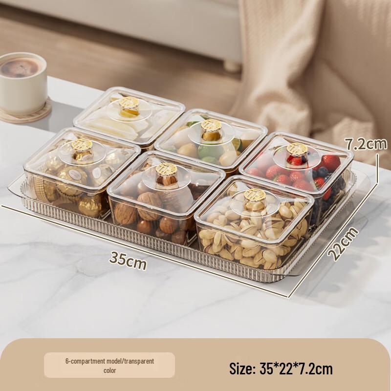 

ZISIZ Divided Snack Serving Tray with Lid