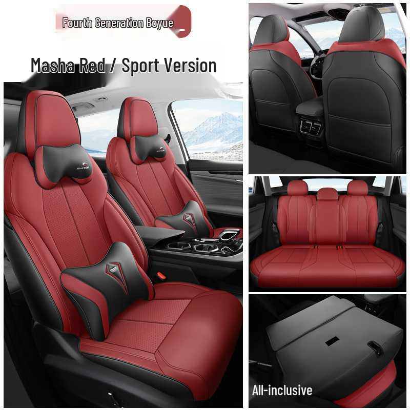 Breathable Perforated Leather Seat Covers for 2023-2025 Geely Boyue L: Full Coverage, Four Seasons Cushion