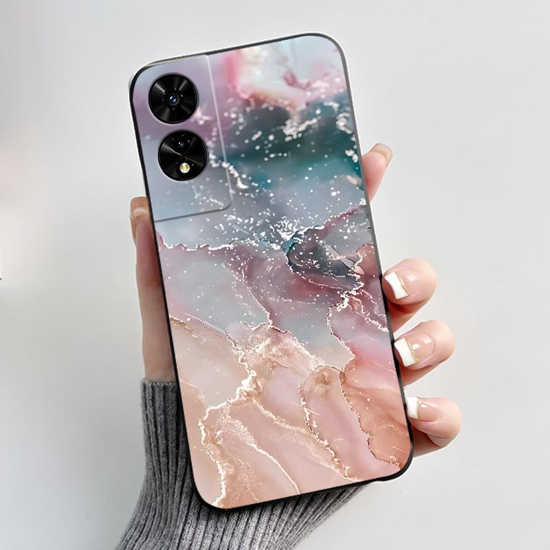 Phone Case For TCL 505 T509K T509A Bumper Black Shockproof Soft Casing Popular Lucky Cute White Furry Bear Pattern Cover