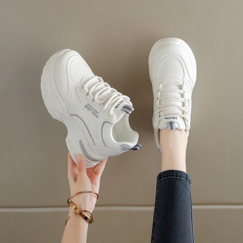 Plattform-Dad-Schuhe Herbst Neu Kleine Innen-Absatzerhöhung Rutschfest Lässige Sportschuhe