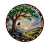 Art Deco Acrylic Religious Jesus Sun Catcher,Wall Hanging Decorative Sign for Home & Garden, Multipurpose Religious Theme Plaque