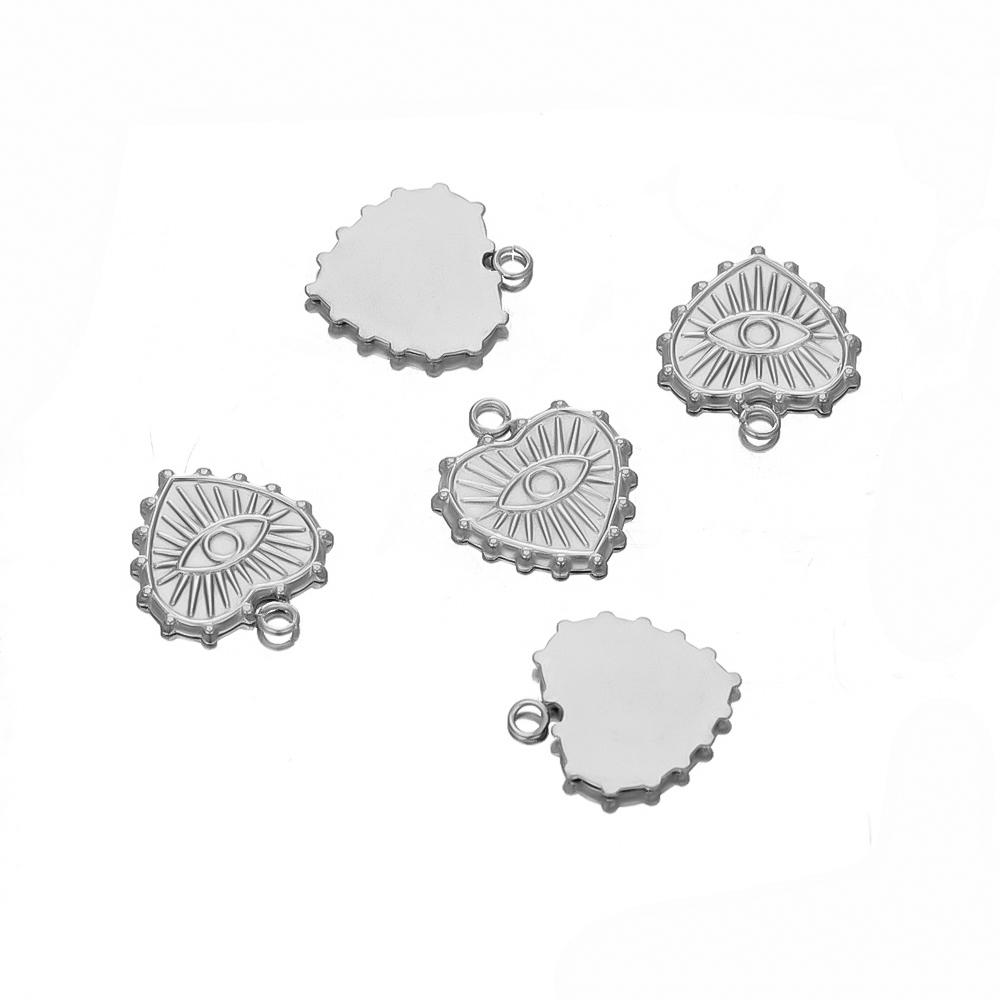 

5pcs Stainless Steel Turkish Eyes Pendant Charms for DIY Jewelry Accessories Necklace Components Bracelet Making Handmade Crafts