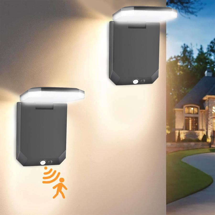 LED Intelligent Human Body Sensing Solar Wall Lamp Simple Courtyard Decoration Lighting Outdoor Waterproof Garden Street Lamp