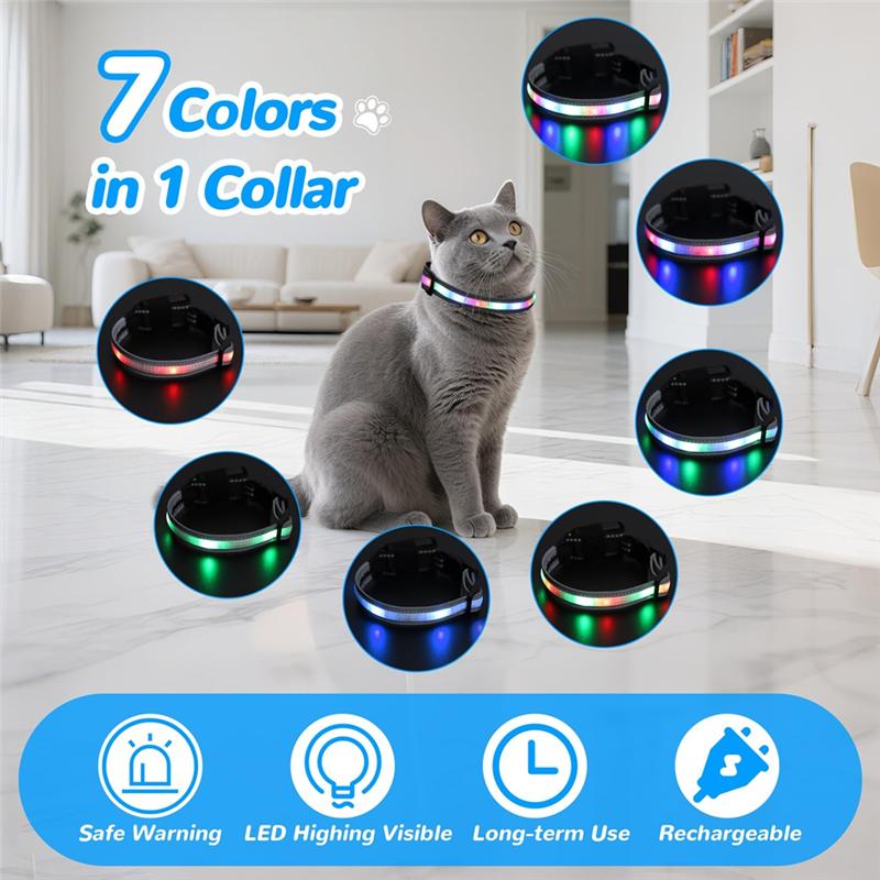 Kattenhalsband Met Afstandsbediening, Oplaadbaar Waterdicht LED-licht Voor de Nacht, Hond Voor Nachtwandeling Accessoires