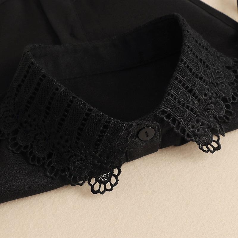 

Поддельный воротник, универсальный поддельный воротник, декоративный воротник рубашки, низ кружевного шифонового хлопкового воротника для куклы