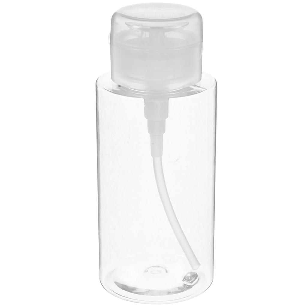 Lurrose Pump Bottle Dispenser 300ml Clear Cotton Pad Type Easy Use Makeup Remover Toner Refillable Travel Bottle Transparent One-Handed