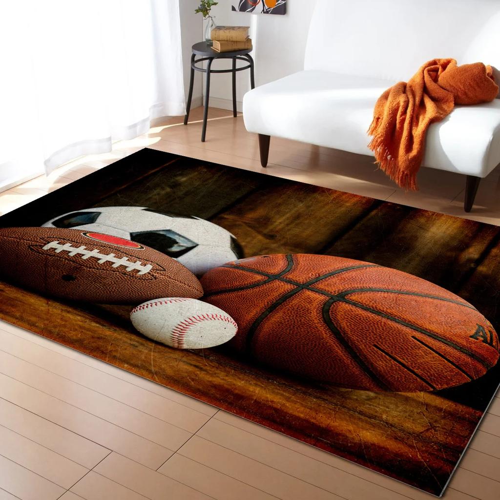 Football Carpet Ball Game Area Rug for Kids Boys Teens Playroom Soccer Doormat Sport Theme Indoor Floor Mat For Living Room Sofa