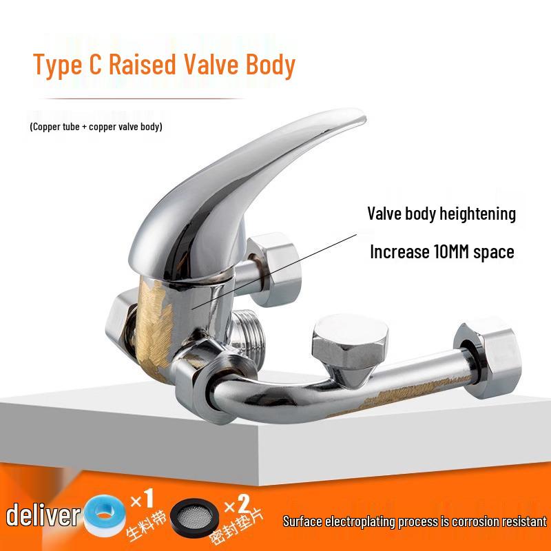 All-Copper U-Shaped Electric Water Heater Mixer & Shower Faucet Set with Pressure Boosting Valve