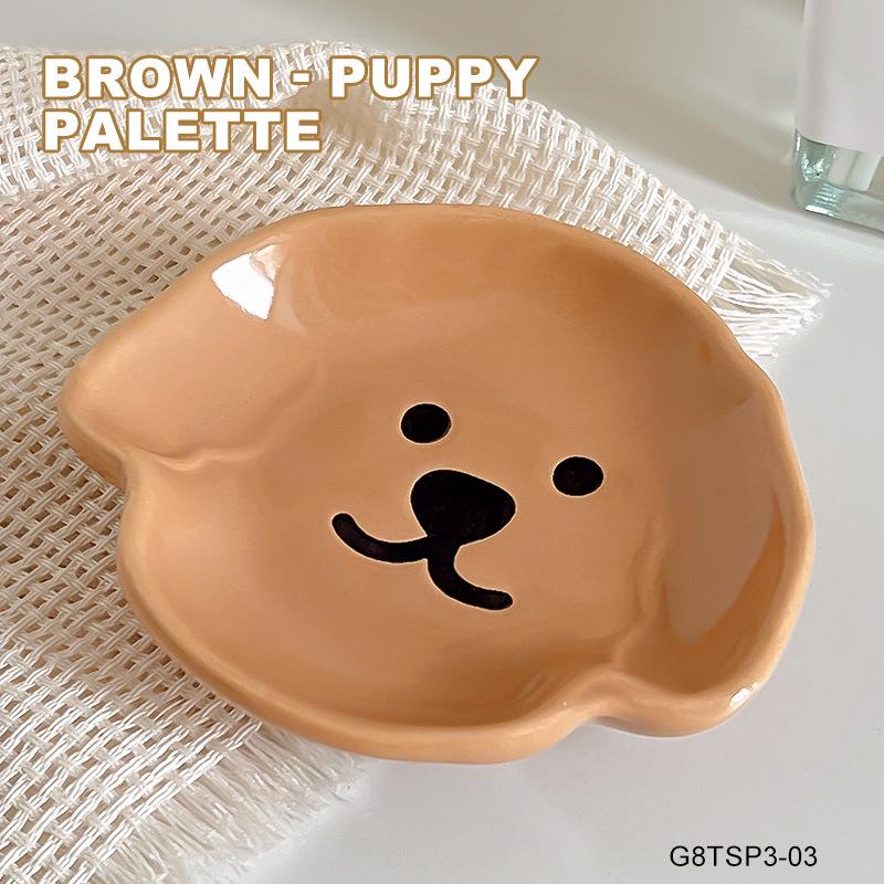 

Милая керамическая палитра для нейл-арта в виде щенка и медведя и блюдо для хранения украшений