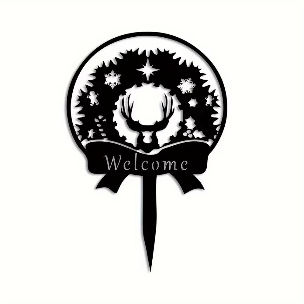 1pc Garden Sign Metal Christmas Yard Stake Elegant Holiday Ornament Stylish Garden & Yard Decor Perfect for Christmas